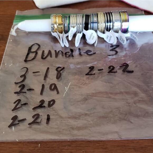 RINGS lot 11 nwt stainless steel rings various patterns and colors 18… - Picture 3 of 3